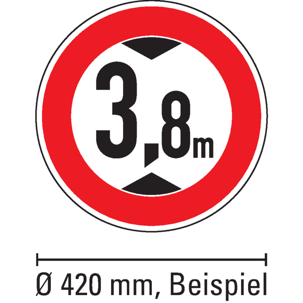 Verkehrszeichen Verbot für Fahrzeuge über angegebene tatsächliche